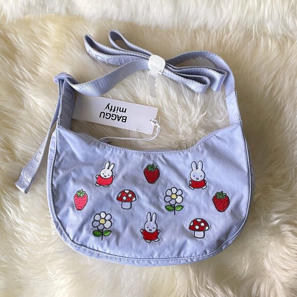 NWT Baggu Small Crescent Bag - Embroidered Miffy - Picture 2 of 8